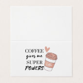 Kaffee gibt mir super Power Visitenkarten (Außenseite Aufgefaltet)