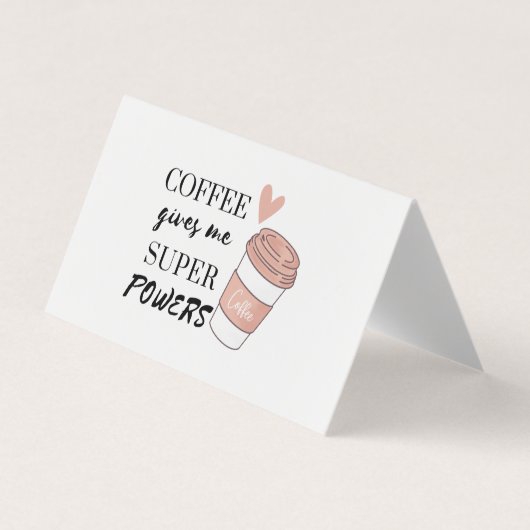Kaffee gibt mir super Power Visitenkarten (Vorderseite)
