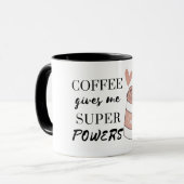 Kaffee gibt mir super Power Zwei-Tone-Co Tasse (Vorderseite Links)
