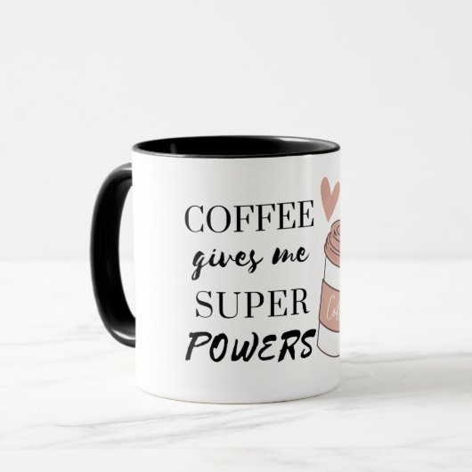 Kaffee gibt mir super Power Zwei-Tone-Co Tasse (Vorderseite Links)