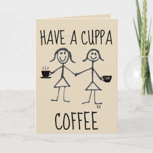 KAFFEE GIFT CARD FREUNDSCHAFT GREETING CARDS FEIERTAGSKARTE