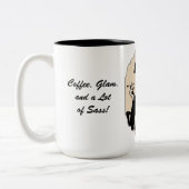 Kaffee, Glam & eine Menge Sass-Kaffee-Tasse Zweifarbige Tasse (Links)