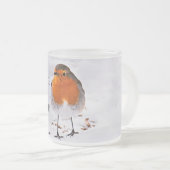 Kaffee gleicht Hygge mit einem niedlichen Rotkehlv Mattglastasse (VorderseiteRechts)