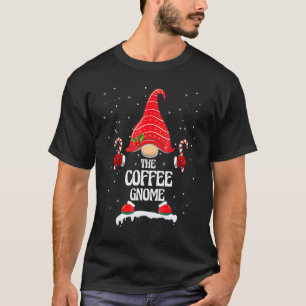 Kaffee-Gnom Buffalo-Karo-Passende Familien-Weihnac T-Shirt