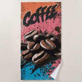 Kaffee-Graffiti-Pop-Art-Bohnen Strandtuch