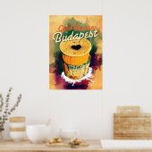 Kaffee Graffitti Wrap Guten Morgen Budapest! Poster (Küche)