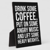 Kaffee, graue Musik, Schweres Gewicht - Funny Work Fotoplatte (Seite)