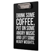 Kaffee, graue Musik, Schweres Gewicht - Funny Work Klemmbrett (Links)