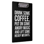 Kaffee, graue Musik, Schweres Gewicht - Funny Work Klemmbrett (Rechts)