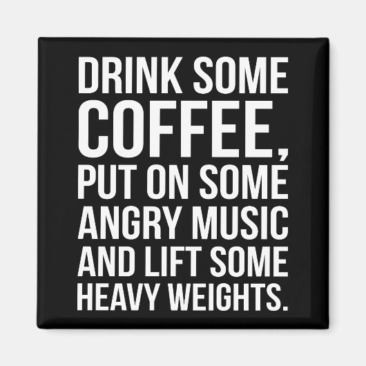 Kaffee, graue Musik, Schweres Gewicht - Funny Work Magnet (Vorne)