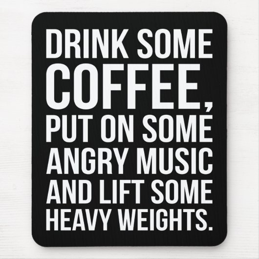 Kaffee, graue Musik, Schweres Gewicht - Funny Work Mousepad (Vorne)