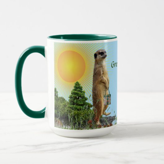Kaffee? 'GreenThang' Meerkat Animal Cup Tasse (Links)