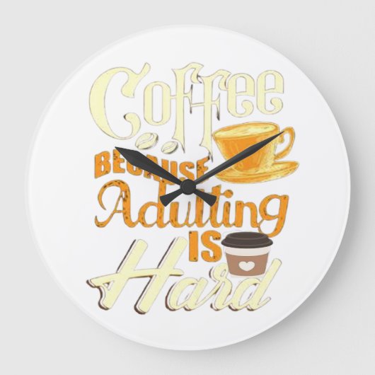 Kaffee Große Wanduhr (Vorderseite)