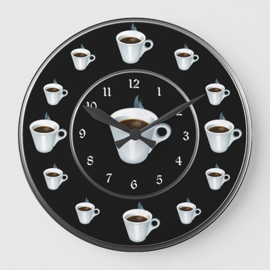 Kaffee Große Wanduhr (Vorderseite)
