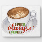 Kaffee Gute Idee Wasserfarben Typografie Fotoplatte (Vorderseite)