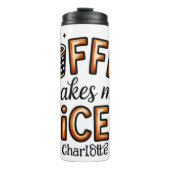 Kaffee & gute Sonden" - Whimsical Graphic Thermosbecher (Vorderseite)