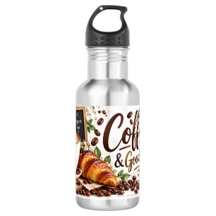 Kaffee & Gute Vibes Kaffee Liebhaber Design Edelstahlflasche