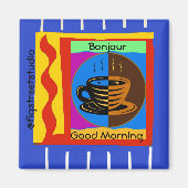 Kaffee, Guten Morgen, Text bearbeiten Magnet (Vorne)