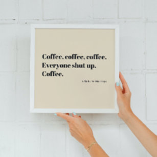 Kaffee Haiku für Morgenschwarze Typografie Künstlicher Leinwanddruck