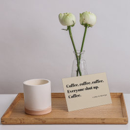 Kaffee Haiku für Morgenschwarze Typografie Postkarte