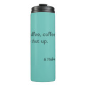 Kaffee Haiku für Morgenschwarze Typografie Thermosbecher (Vorderseite)
