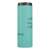 Kaffee Haiku für Morgenschwarze Typografie Thermosbecher (Rückseite)