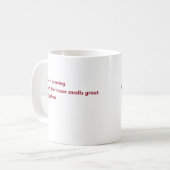 Kaffee Haiku Gedicht Minimal Burgundy Kaffeetasse (Vorderseite Links)