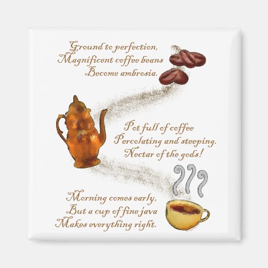 Kaffee Haiku Kühlschrank Magnet (Vorne)