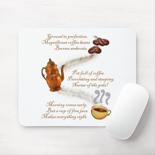 Kaffee Haiku Mousepad (Mit Mouse)