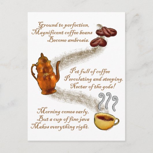 Kaffee Haiku Postkarte (Vorderseite)
