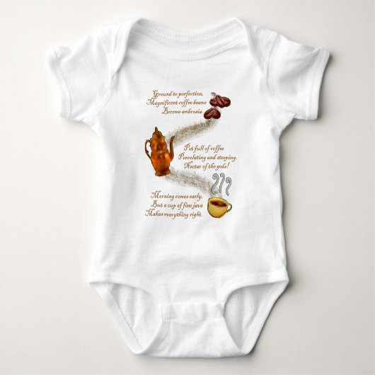 Kaffee Haiku Säugling Shirts (Vorderseite)