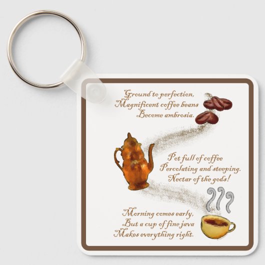 Kaffee Haiku Schlüsselanhänger (Vorderseite)