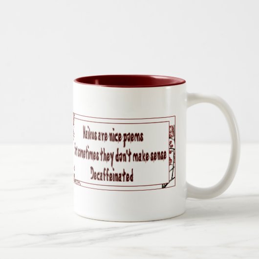 Kaffee Haiku Zweifarbige Tasse (Rechts)