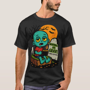 Kaffee Halloween Morgens sind Grab (bis zum Kaffee T-Shirt