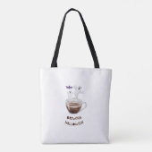 Kaffee & Halloween Spirit Tote Tasche | Witchy Dri (Rückseite)