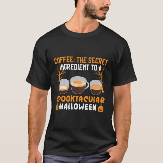 Kaffee Halloween Trick oder Behandlung Latte Coffe T-Shirt (Vorderseite)