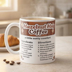 Kaffee-Haselnuss-Latte-Rezept, gemütlicher Komfort Kaffeetasse