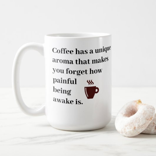 Kaffee hat ein einzigartiges Aroma Kaffeetasse (Mit Donut)