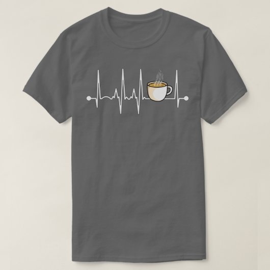 Kaffee Heartbeat 4 T-Shirt (Design vorne)