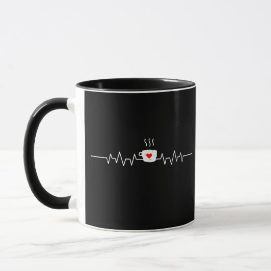 Kaffee Heartbeat Coffee Cup Koffein Liebhaber Tasse (Links)
