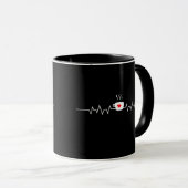 Kaffee Heartbeat Coffee Cup Koffein Liebhaber Tasse (VorderseiteRechts)