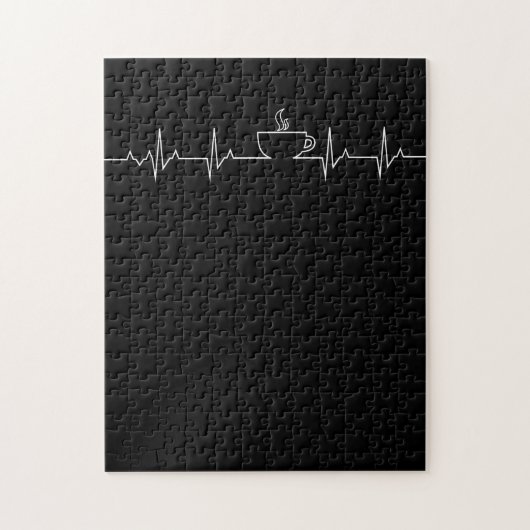 Kaffee Heartbeat Funny Heartbeat Lover TShirt Puzzle (Vertikal)