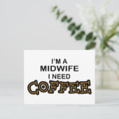 Kaffee - Hebamme Postkarte (Stehend Vorderseite)
