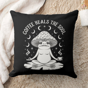 Kaffee heilt den Soul Frog Kissen