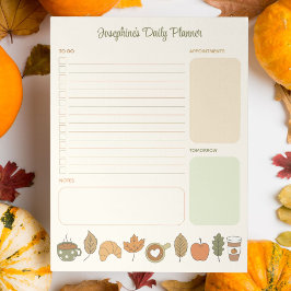 Kaffee-Herbst-Themen-Tages-To-Do-Liste Herbst-Plan Notizblock