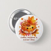 Kaffee & Herbststimmung-Donut  Button (Vorne & Hinten)