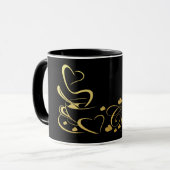 Kaffee Herz Gold Tasse (Vorderseite Links)