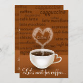 Kaffee? Herz-Shaped Smoke Einladung (Vorne/Hinten)