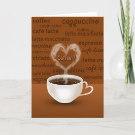 Kaffee? Herz-Shaped Smoke Feiertagskarte