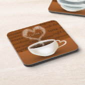 Kaffee? Herz-Shaped Smoke Getränkeuntersetzer (Linke Seite)